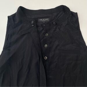 Rag & Bone Black Sleeveless Button-Up Blouse Size 4 Cotton Made in USA